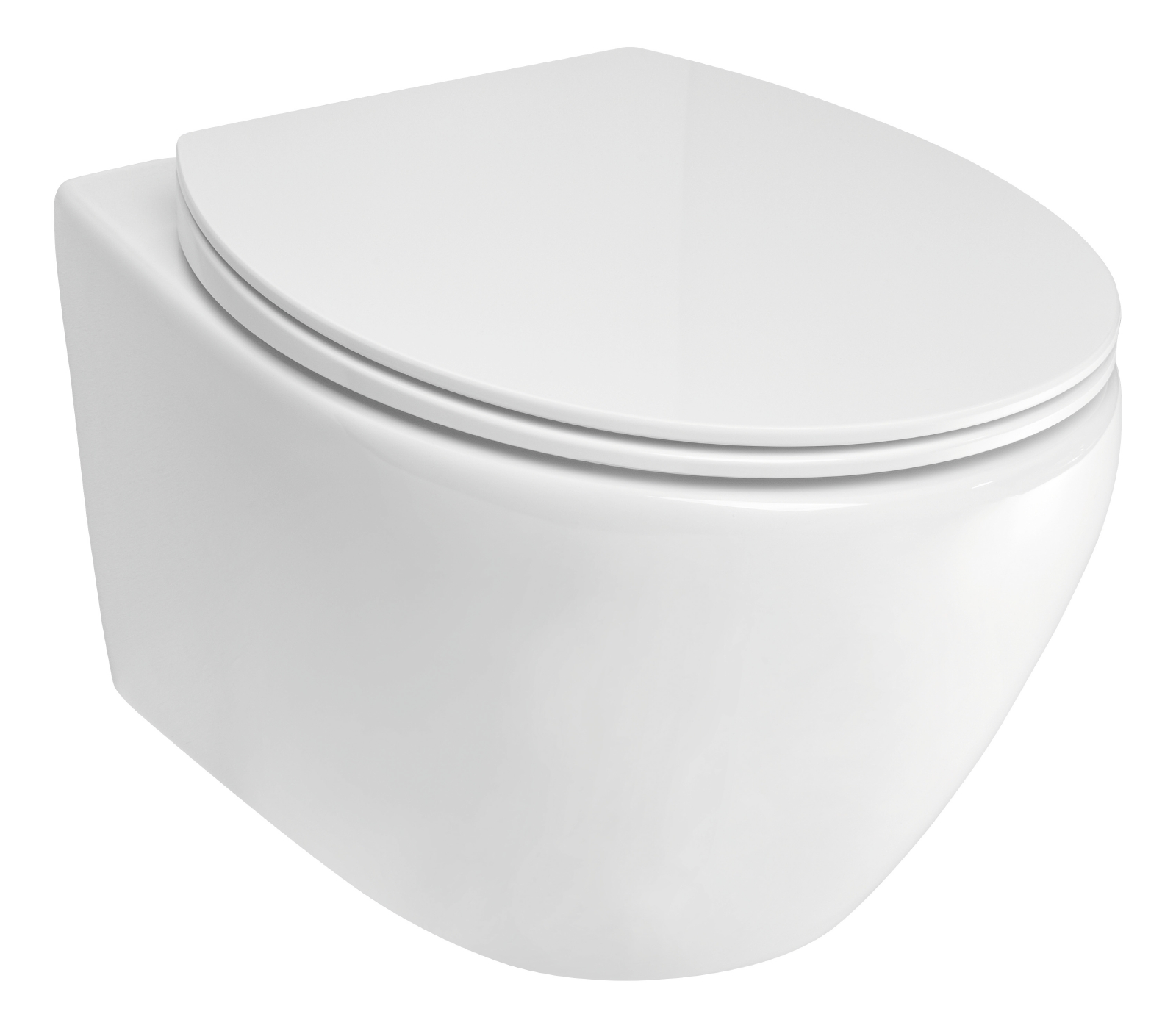 'aquaSu® Spülrandloses Wand-WC-Set Comida, Tiefspüler mit WC-Sitz mit Absenkautomatik in Weiß