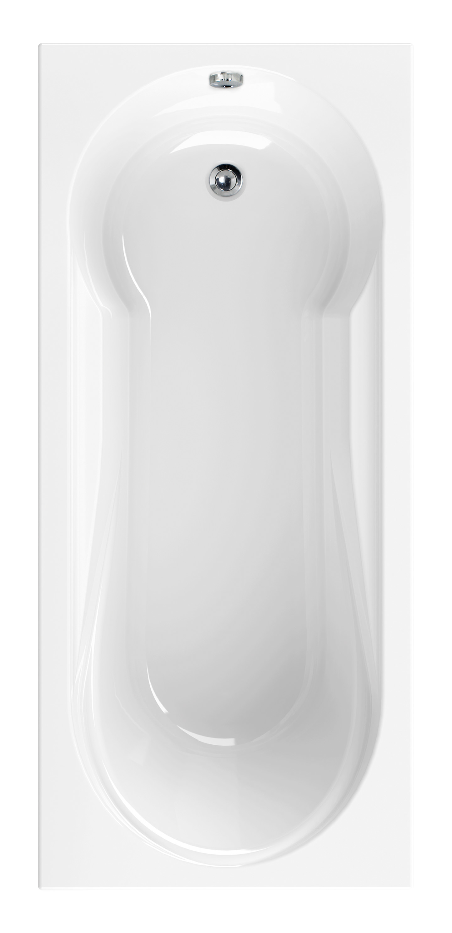 Kombiwanne Modern Small 2 aus Acryl in Weiß, 180 x 80 cm, Körperformwanne