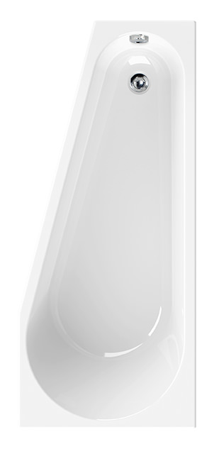 Acryl-Eckwanne Essential Small, linke Ausführung in Weiß, Raumsparwanne in 160 x 70 cm