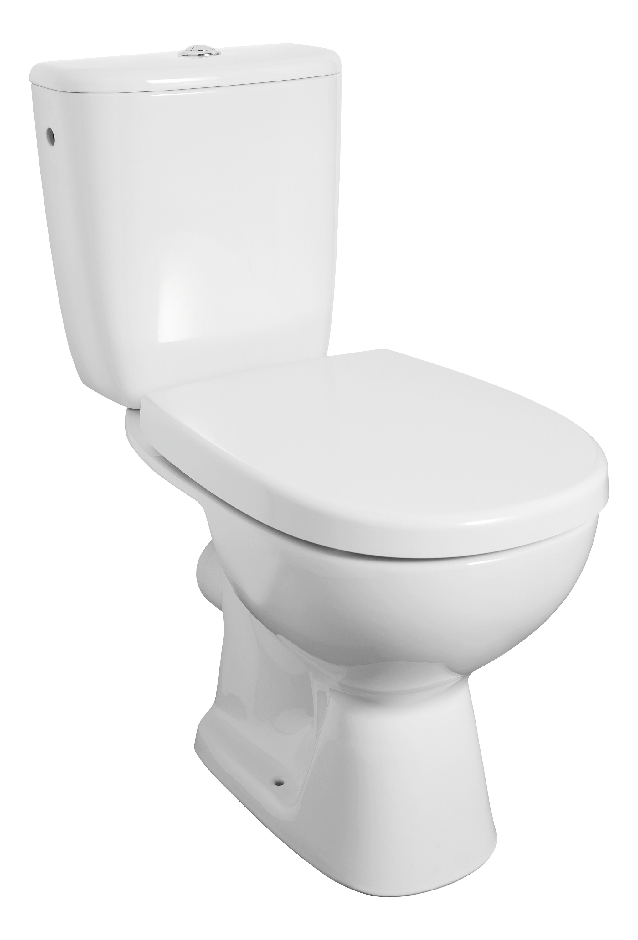 'aquaSu® WC-Kombination Rivera in Weiß, Stand-WC mit WC-Sitz und Spülkasten, Abgang waagerecht