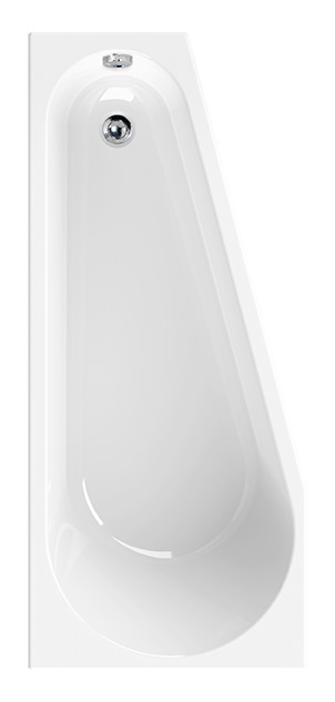 Eckwanne Essential Small, rechte Ausführung aus Acryl in Weiß, Raumsparwanne in 160 x 70 cm