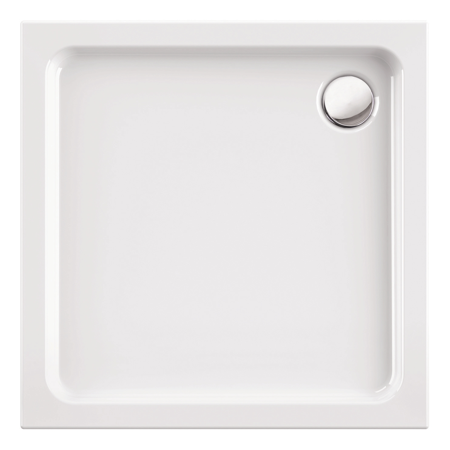 'aquaSu® Quadrat-Brausewanne soNo in Weiß, 80 x 80 x 6,5 cm