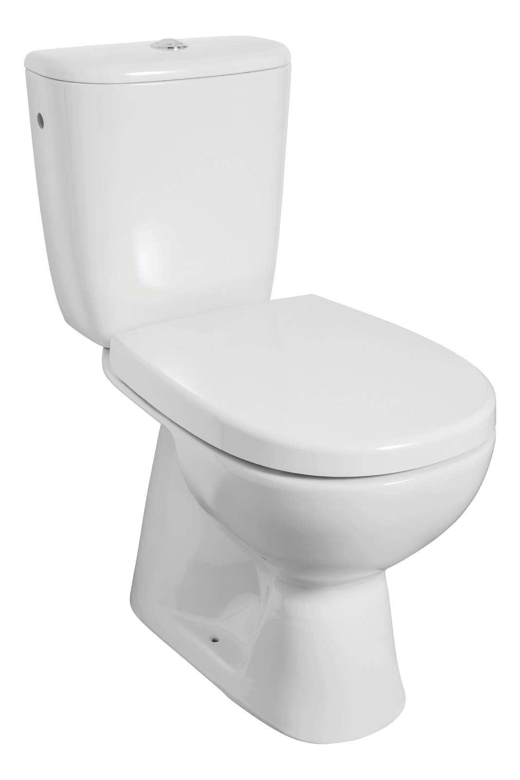 'aquaSu® WC-Kombination Rivera in Weiß, Stand-WC mit WC-Sitz und Spülkasten, Abgang innen senkrecht
