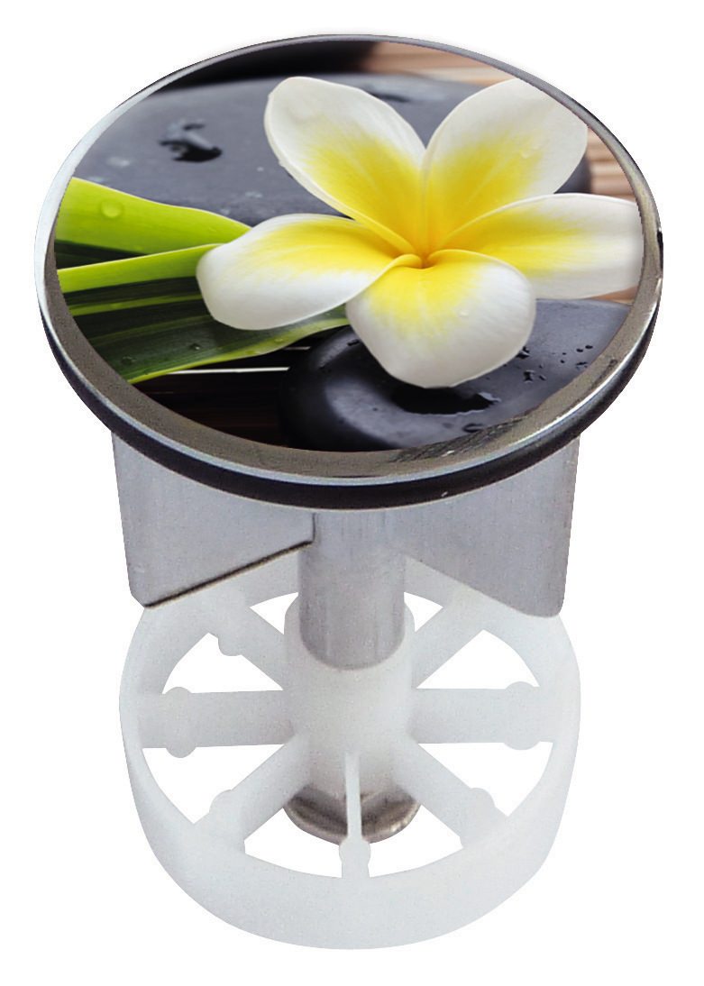 Waschbeckenstöpsel Motiv Wellness Blume, 38-40 mm