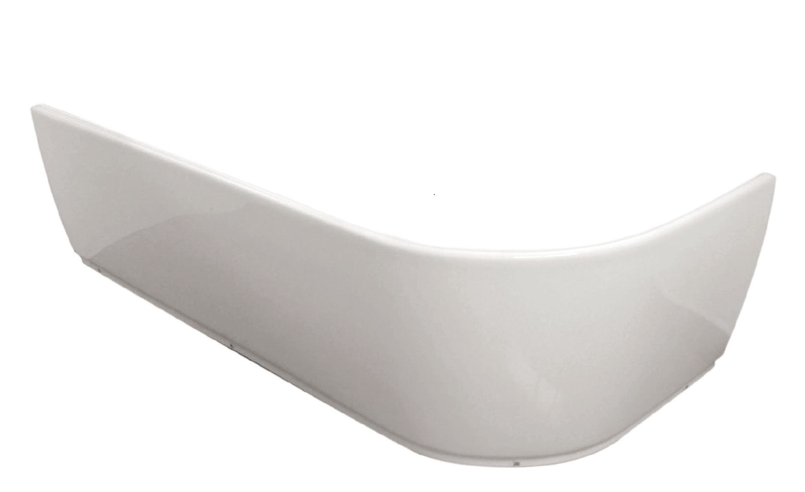 Wannenschürze Honest aus Acryl in Weiß, für abgerundete Badewannen in linker Ausführung, 180 x 80 cm