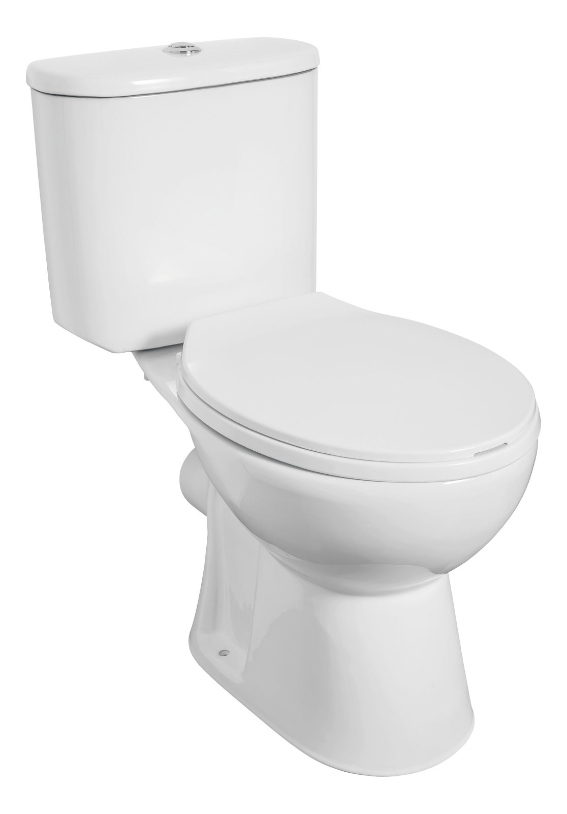'aquaSu® Basic WC-Kombination 374, spülrandloses Stand-WC mit WC-Sitz und Spülkasten in Weiß