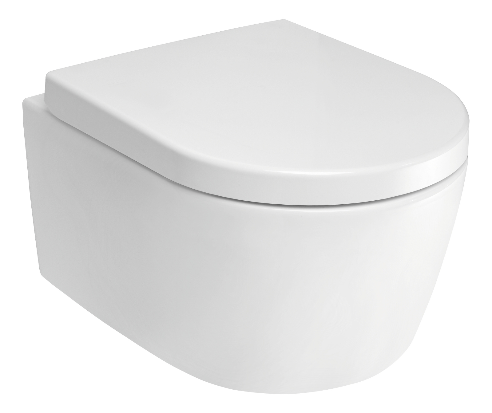Wand-WC Set spülrandlos, Tiefspüler mit WC-Sitz, Absenkautomatik, in Weiß