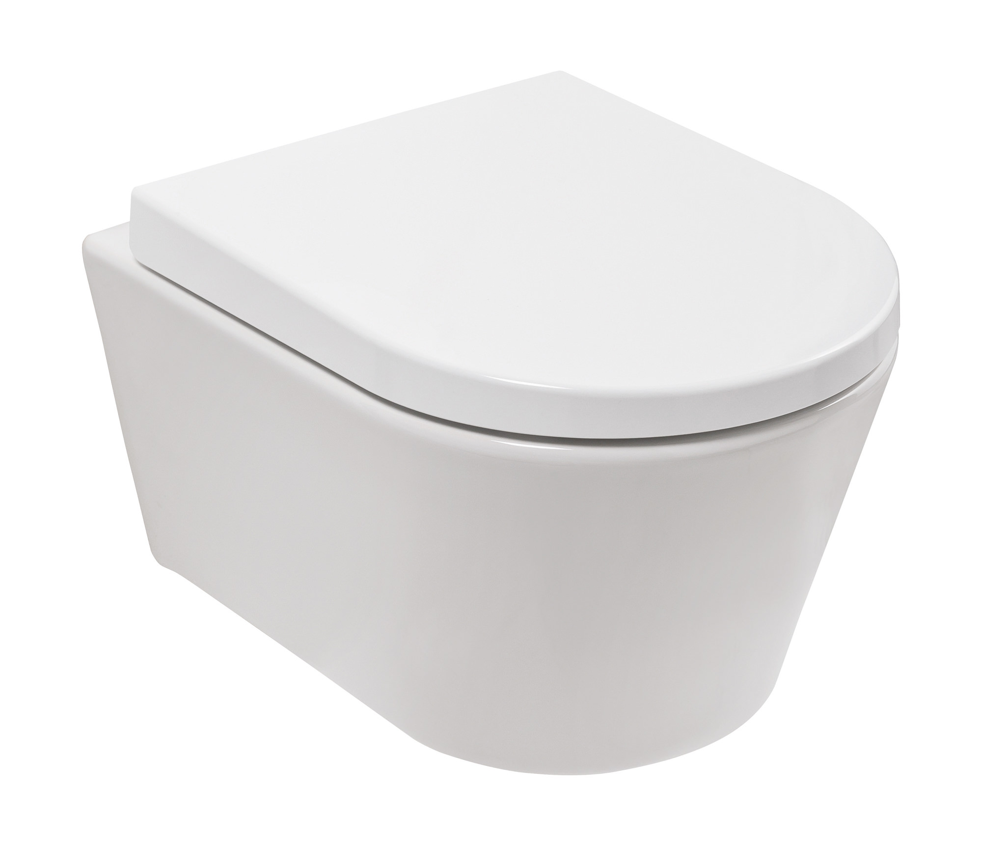 Hänge-WC Honest Small in Weiß, Raumspar-WC mit Toilettendeckel