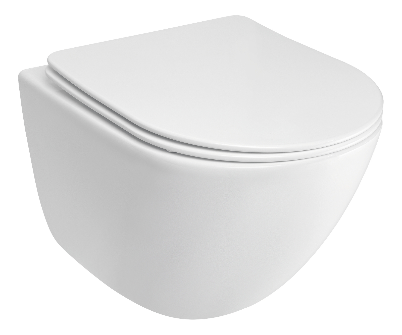 'aquaSu® Spülrandloses Wand-WC-Set Levanto, Tiefspüler mit WC-Sitz mit Absenkautomatik in Weiß