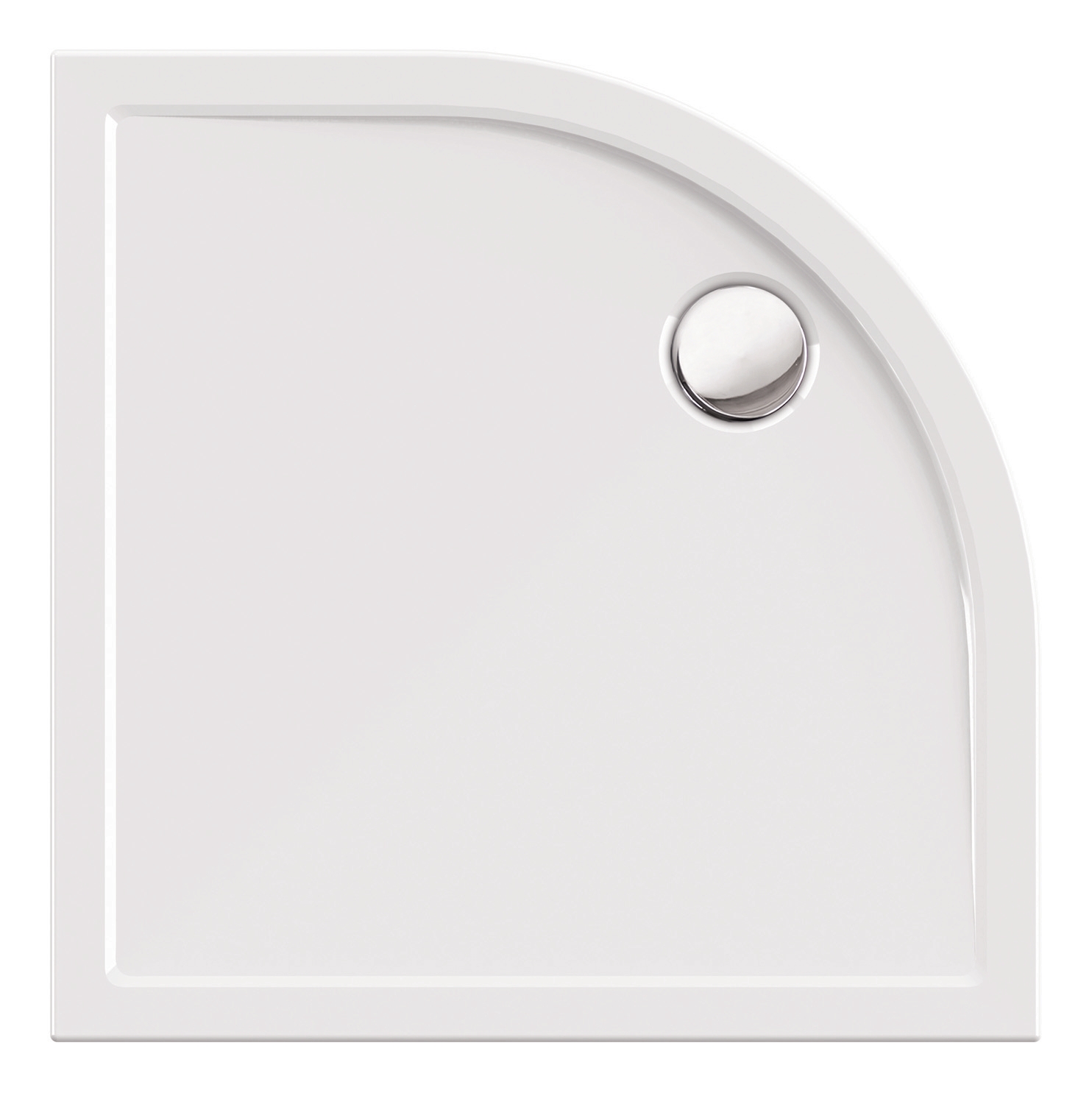 Viertelkreis-Brausewanne Modern Select in Weiß, 90 x 90 x 2,5 cm