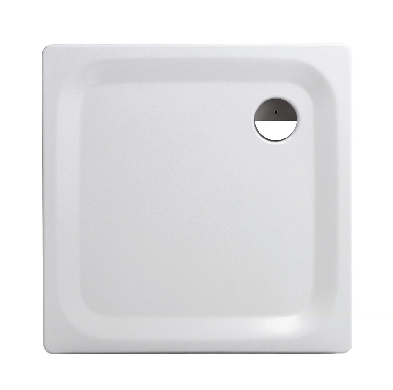 Quadrat-Brausewanne Essential Soft, bodengleiche Stahl-Duschwanne in Weiß, 90 x 90 x 2,5 cm