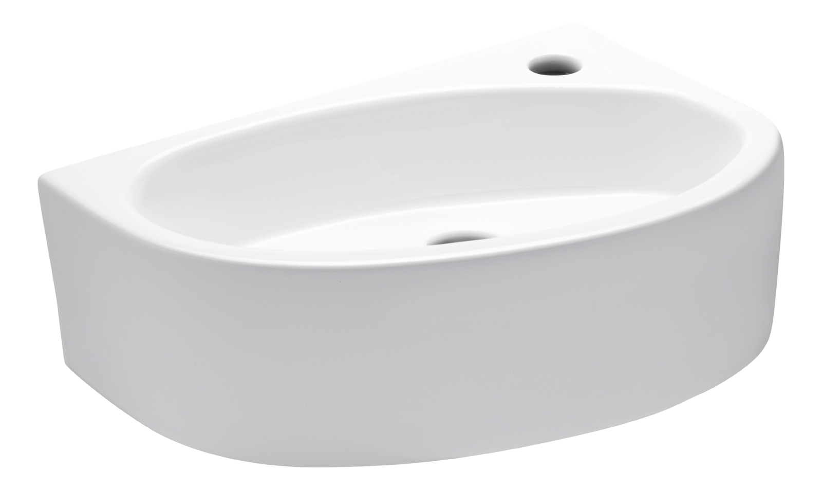 'aquaSu® Hand-Waschbecken Liam in Weiß, 42 cm, Sanitärkeramik, Hahnloch, Wand- oder Aufsatzmontage