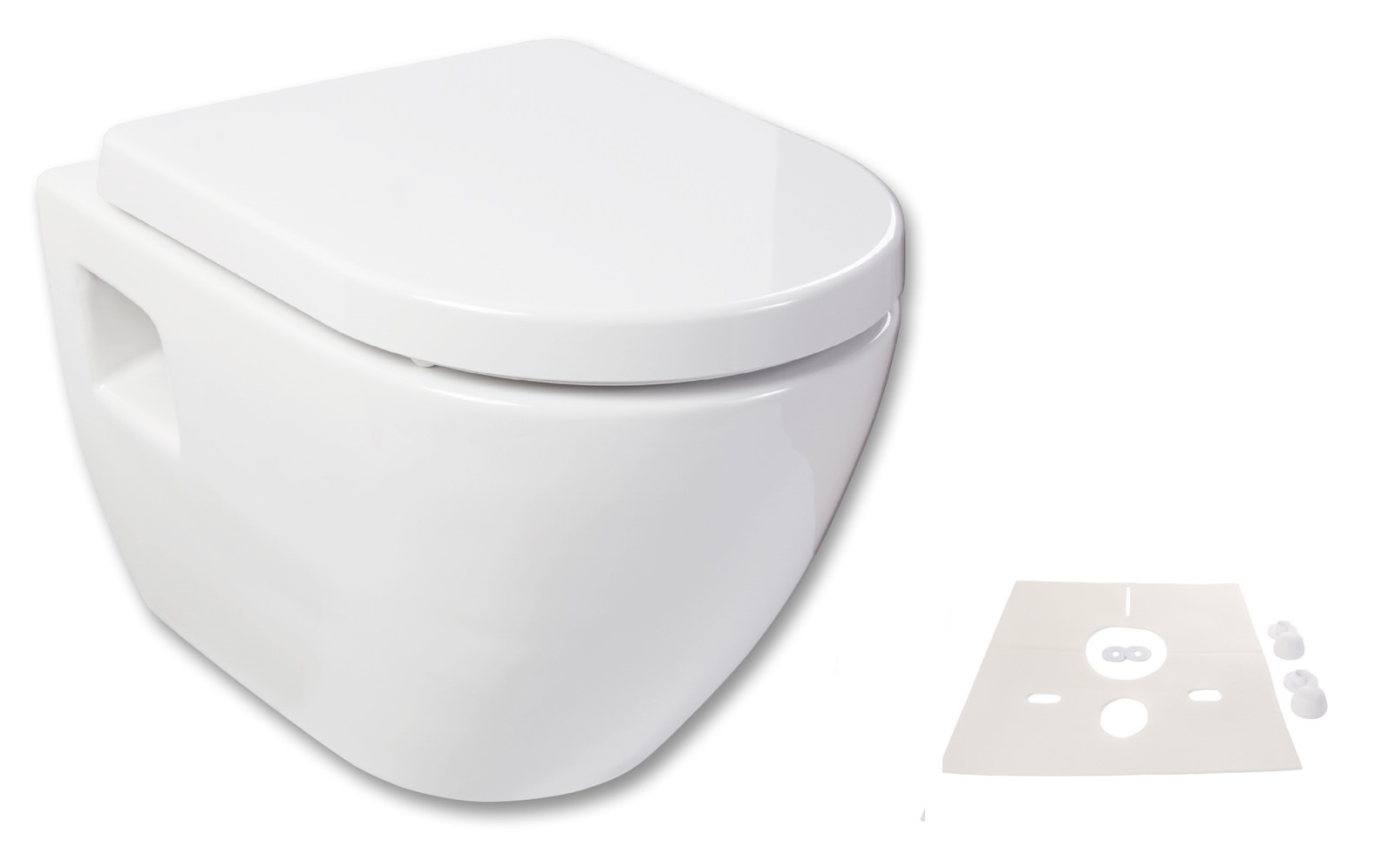 Wand-WC Honest in Weiß, Tiefspüler mit WC-Sitz mit Absenkautomatik