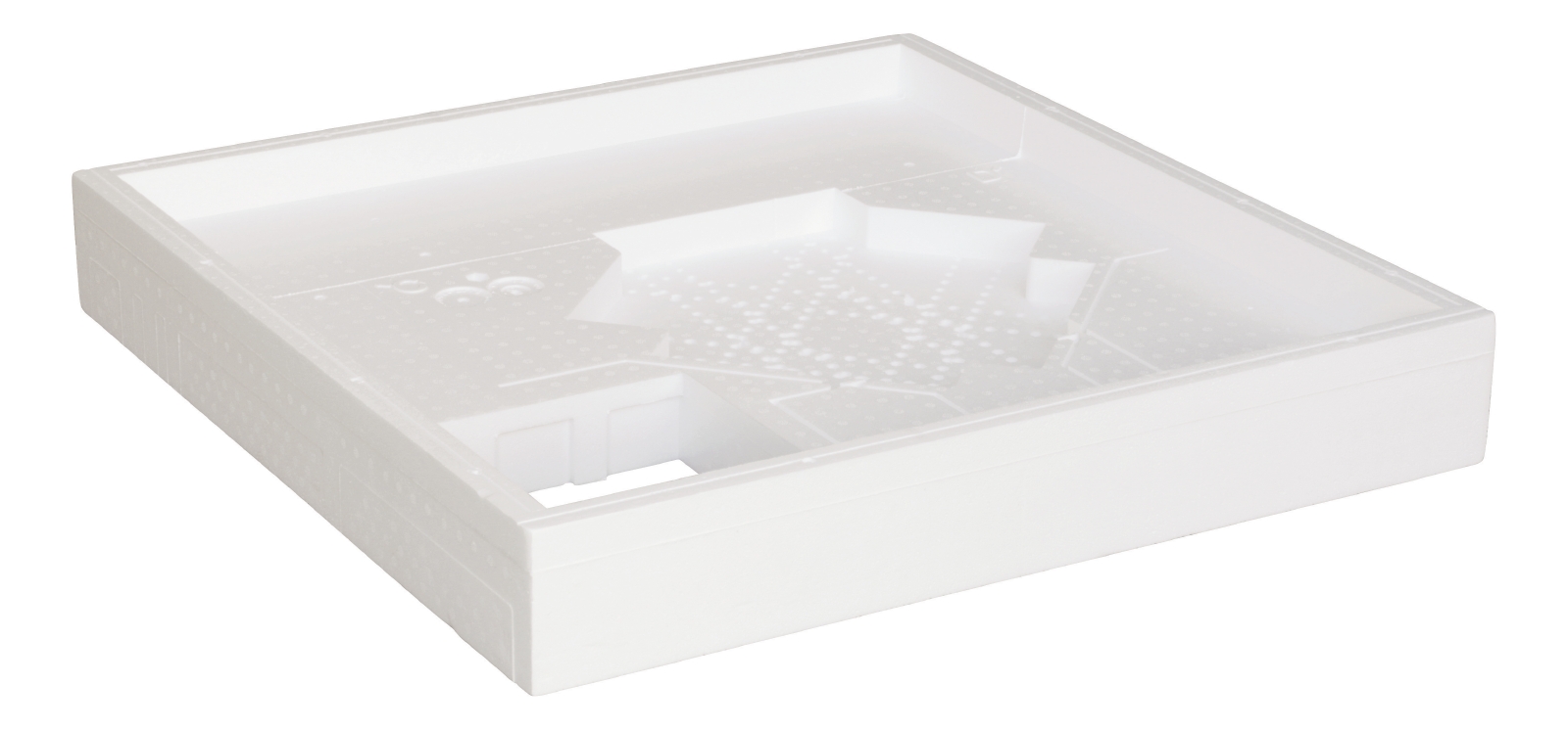 'aquaSu® Wannenträger tEso square, Brausetassen-Unterbau aus Styropor in 100 x 100 x 2,5 cm