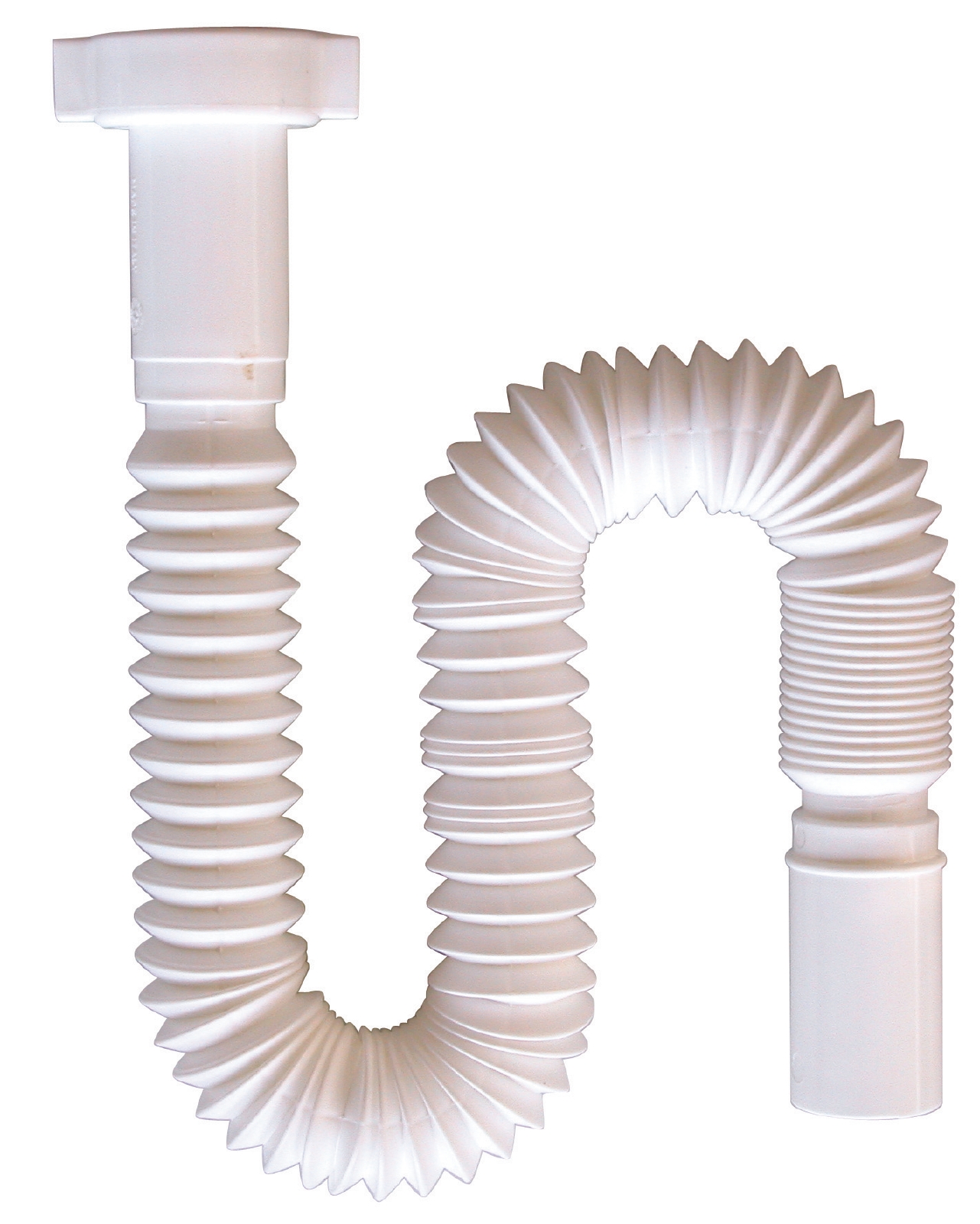 Sanitop-Wingenroth Röhrensiphon für Waschtische, flexibel aus Kunststoff in Weiß, Typ 1 ¼ " x 32 mm
